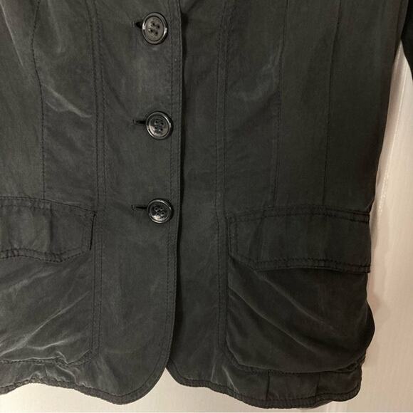 Vintage ESCADA SPORT Blazer Jacket 36~S SILK Black/Grey Pink-Embroidery-Peacock - Picture 7 of 16